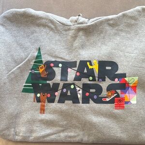 Disney Star Wars Gray and Red Striped Sweatshirt Holiday